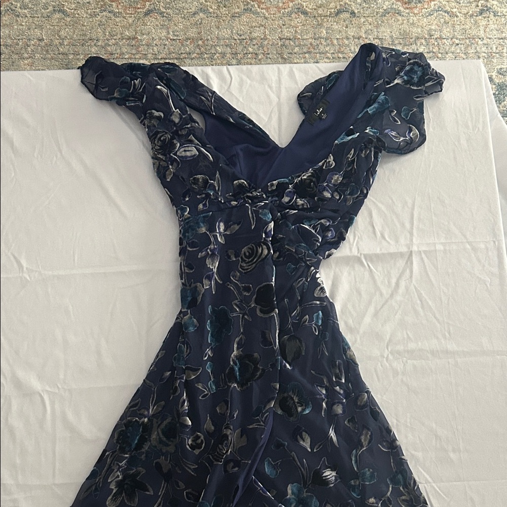 Lulu's Navy Floral Maxi Dress